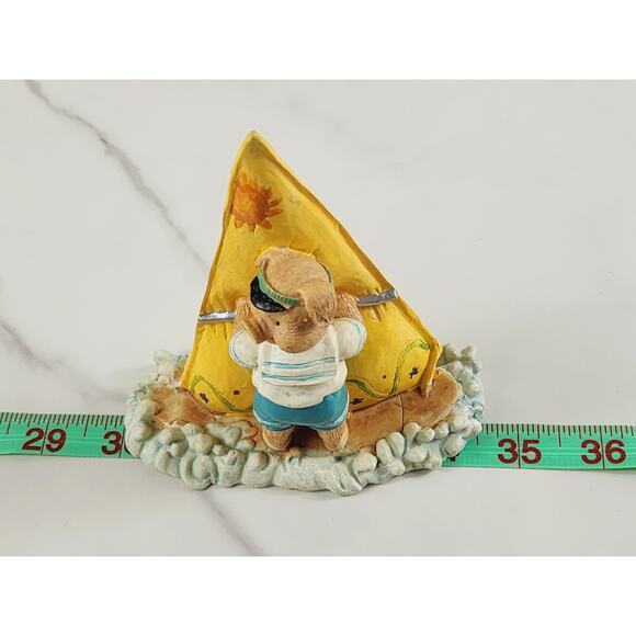 Windsurfing Pig Piglet Piggy Figurine Sail Beach 5" x 4 1/2" Year 90s Home Decor - Picture 14 of 14